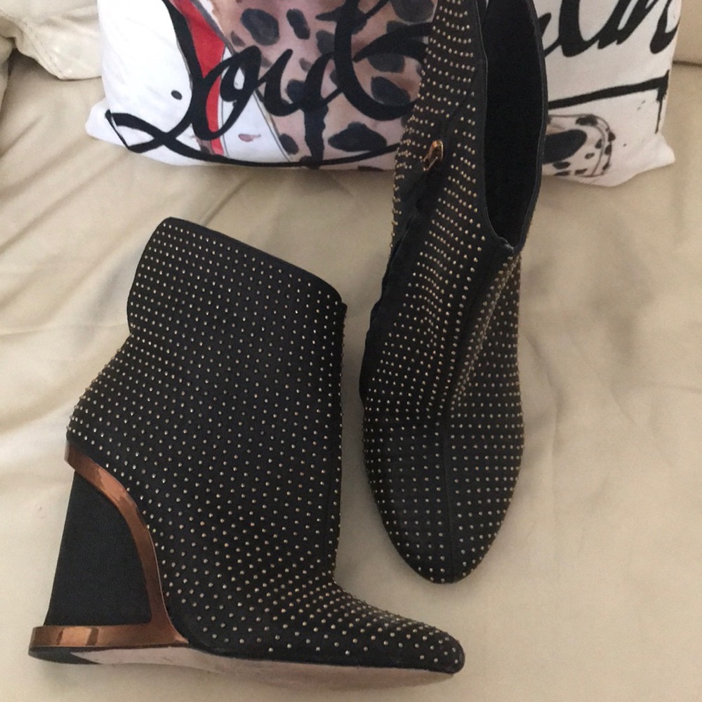BCBGMaxAzria gold studded boots